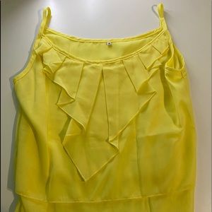 Yellow Ruffled Tank Top